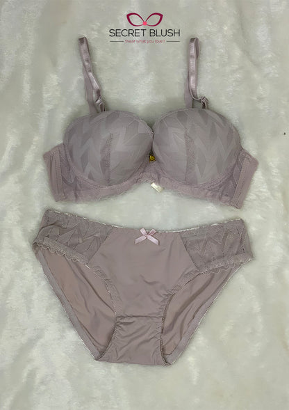 Secret Blush Patterned Padded Bra Set