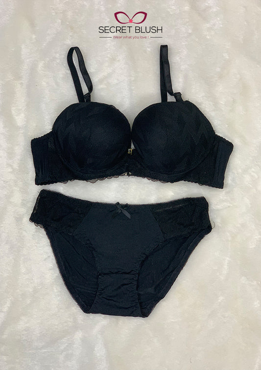 Secret Blush Patterned Padded Bra Set